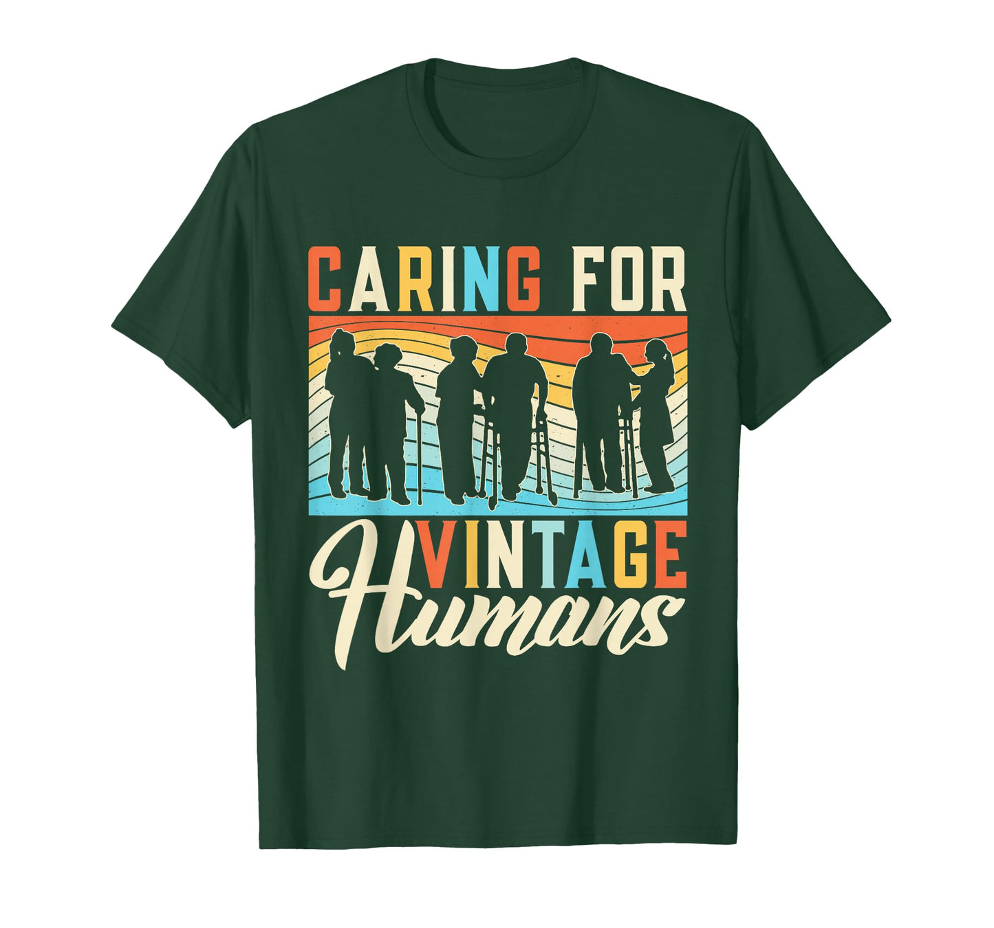 Caring For Vintage Humans Nursing Nurses Geriatric Nurse T-Shirt