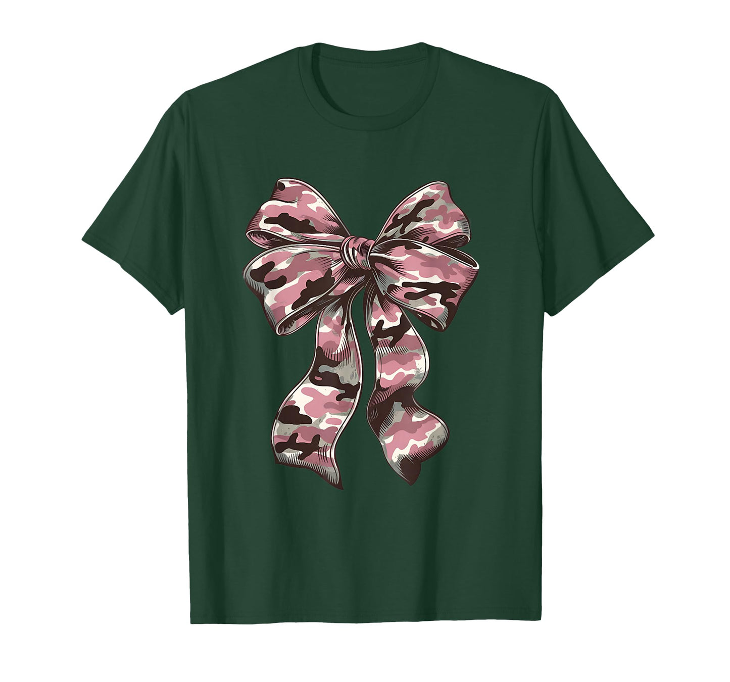 Pink Camouflage Old Camo Bow Camo Coquette Bow Hunting Women T-Shirt