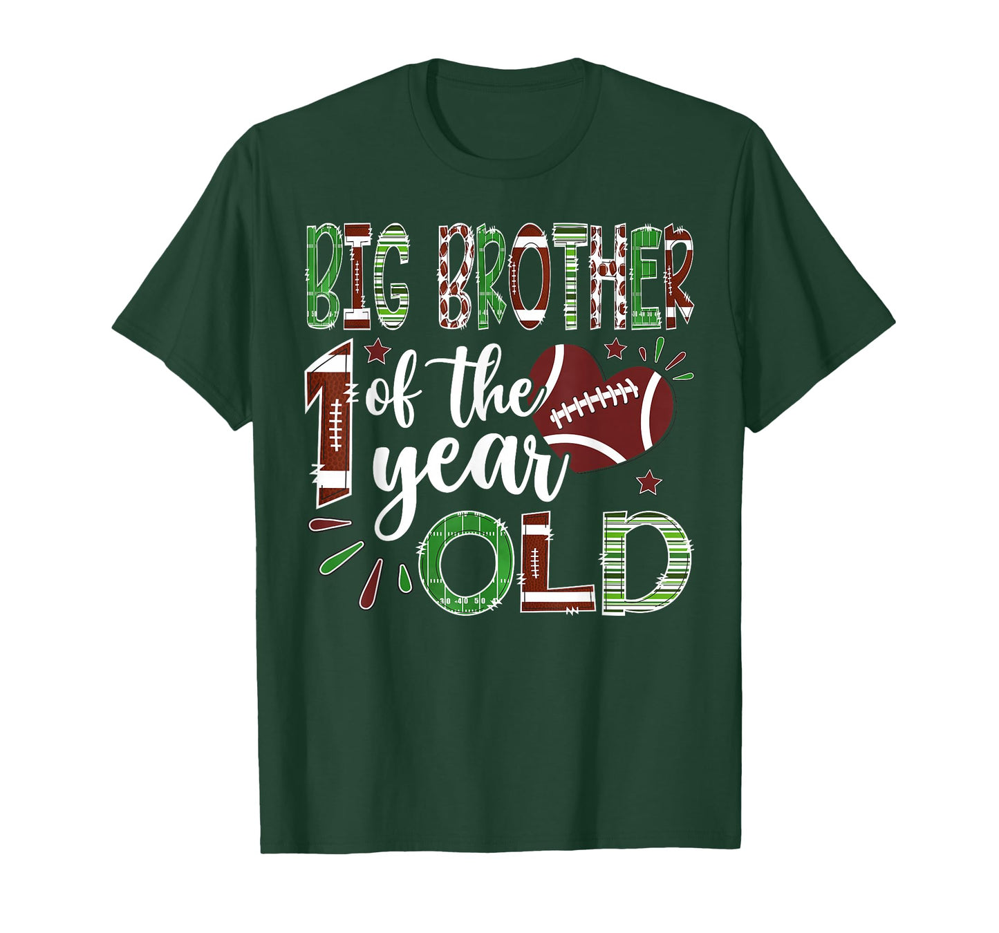 Big Brother of The 1 Year Old Football First Birthday Boy T-Shirt