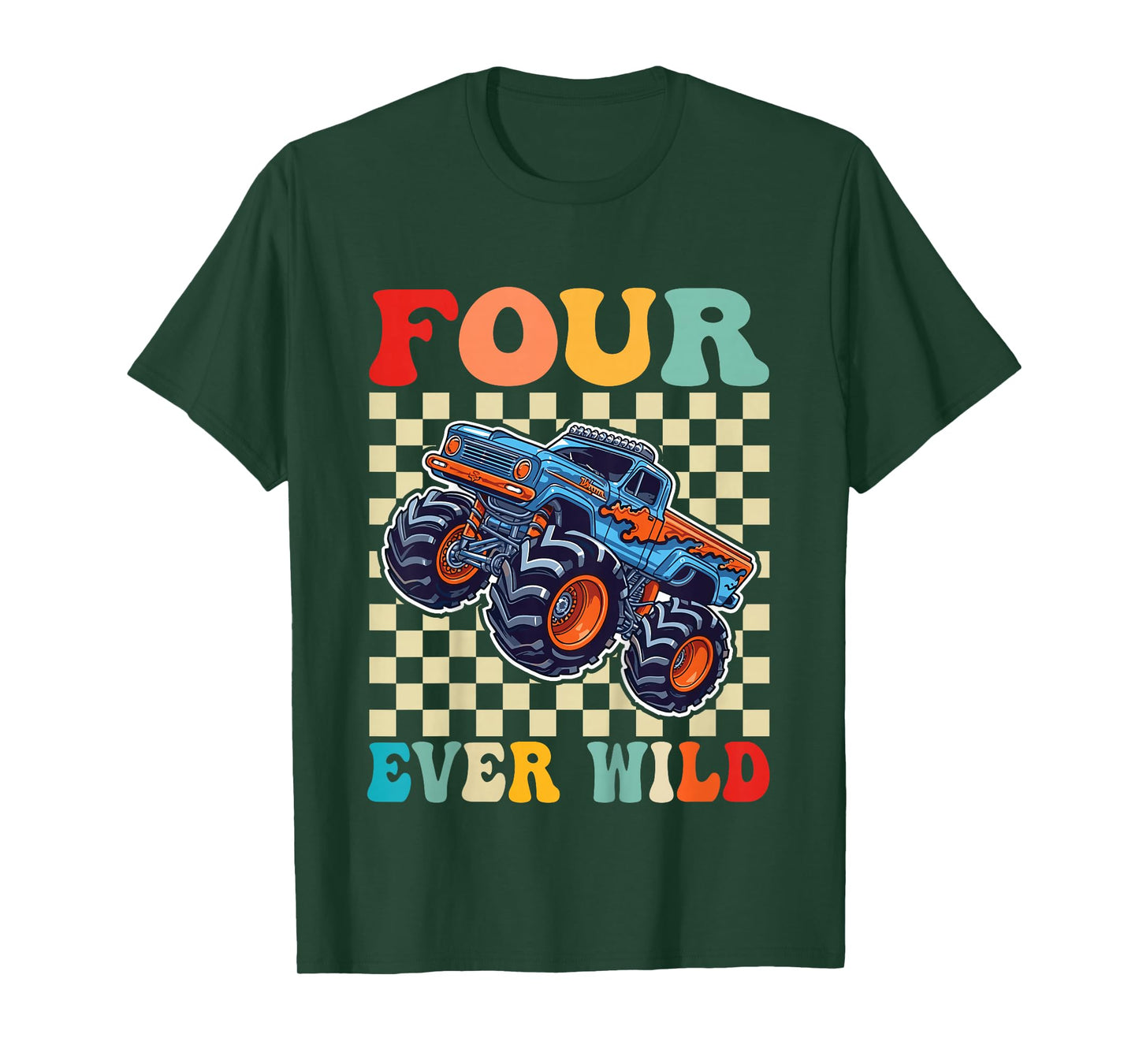 4th Birthday Monster Truck 4 Year Old Boys 4th Party T-Shirt