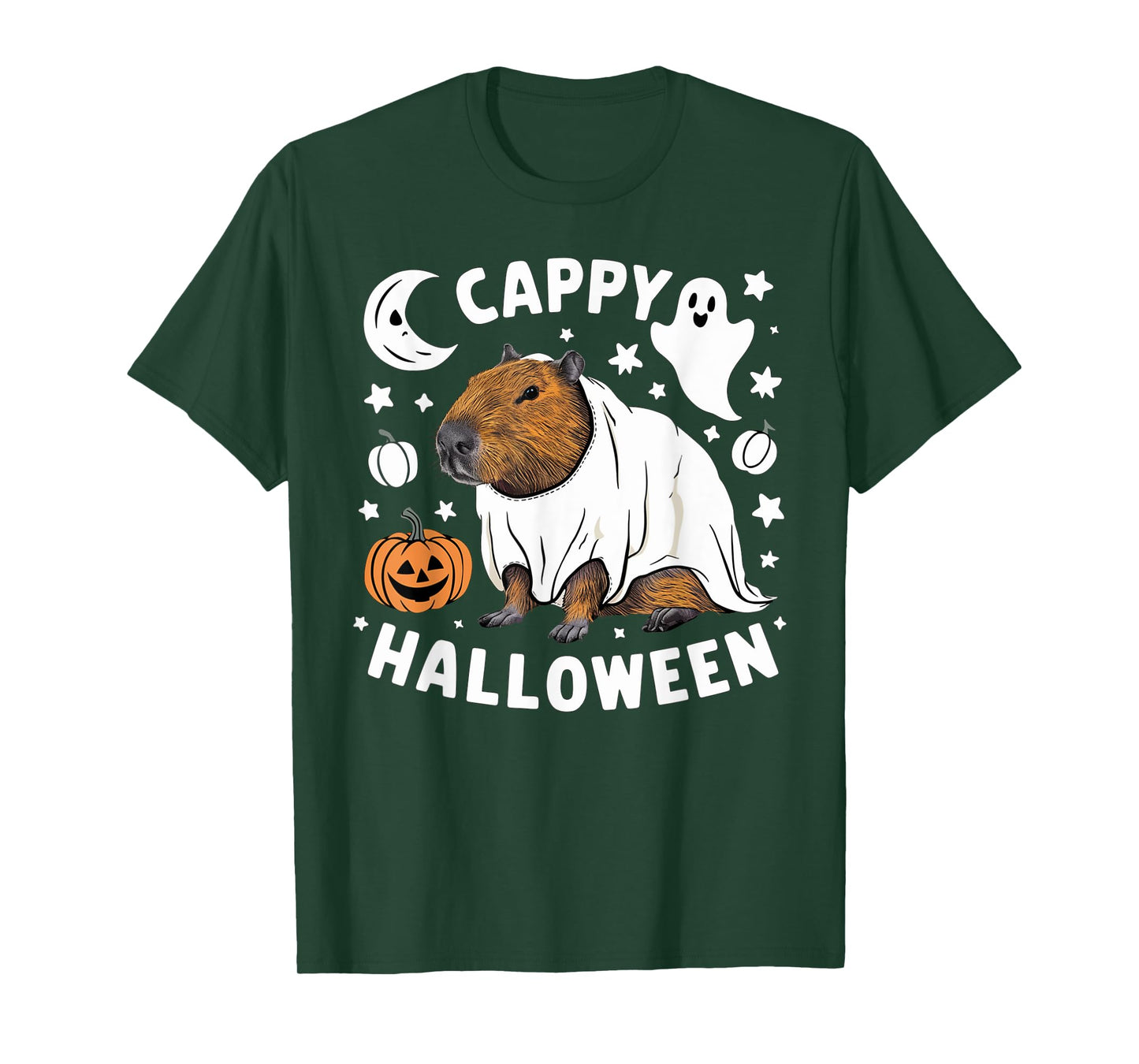 Cappy Halloween - Cute Capybara Ghost Costume T-Shirt