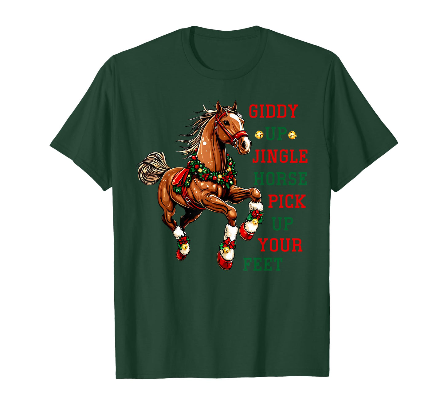 Giddy Up Jingle Horse Western Christmas Horse Country Riding T-Shirt