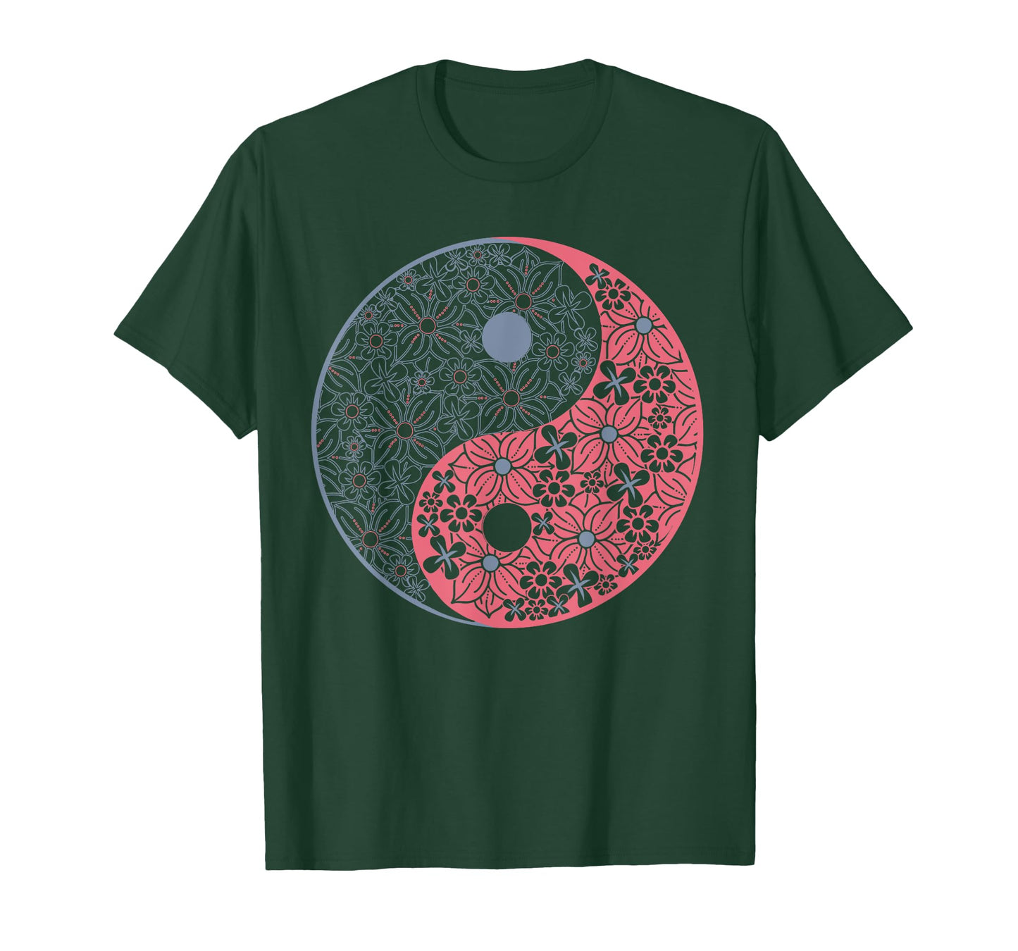 Yin Yang Floral Design - Colorful Edition T-Shirt