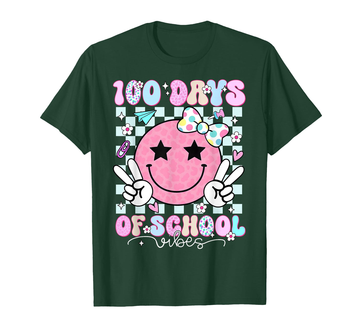 100th Day of School Vibes Cute Smile Face 100 Days of School T-Shirt