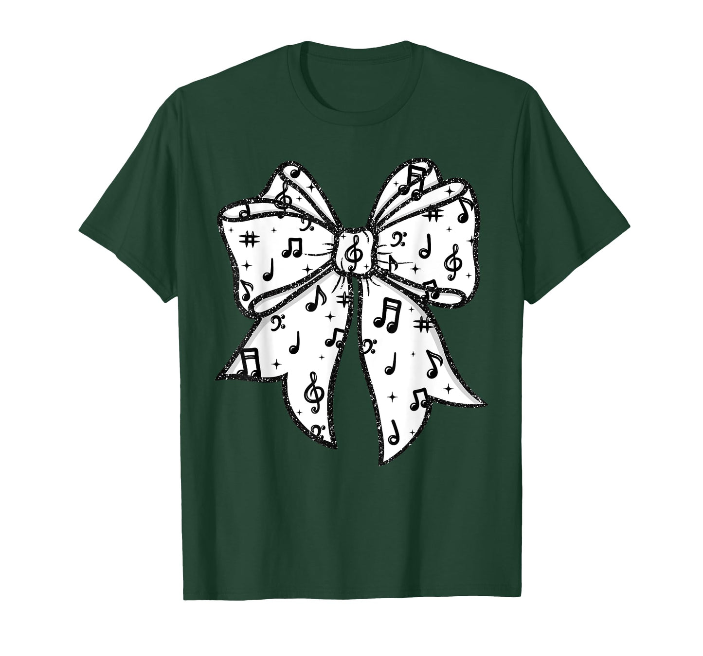 Music Notes Coquette Bow Music Teacher School Musician Band T-Shirt