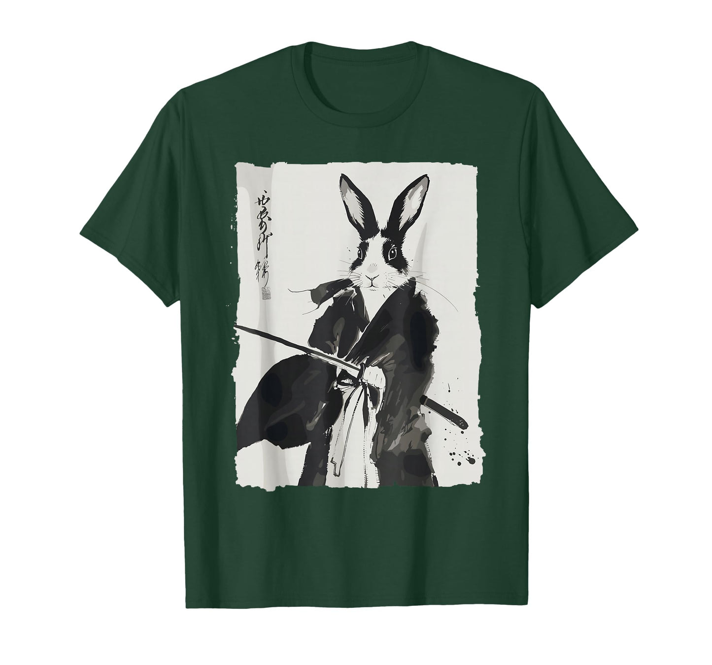 Samurai Bunny Shirts for Women Men Vintage Graphic Japanese T-Shirt