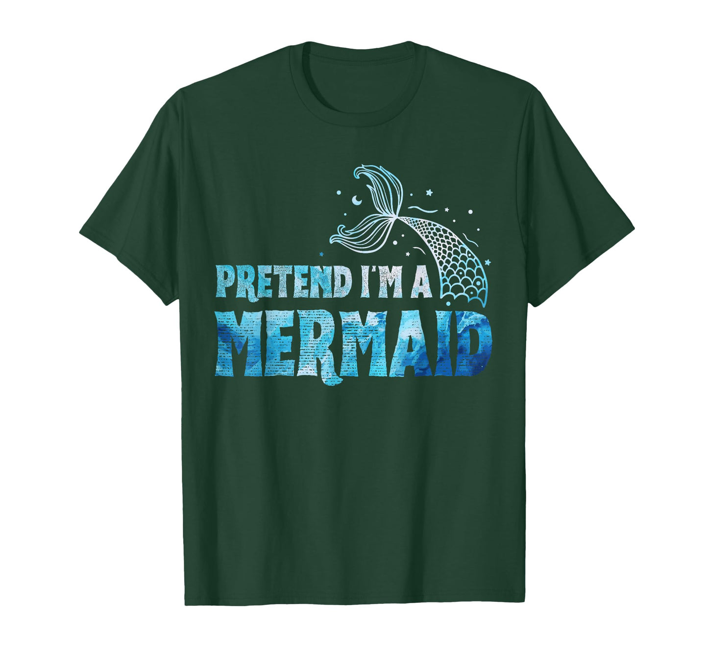 Pretend I'm A Mermaid Lazy Funny Mermaid Halloween Costume T-Shirt