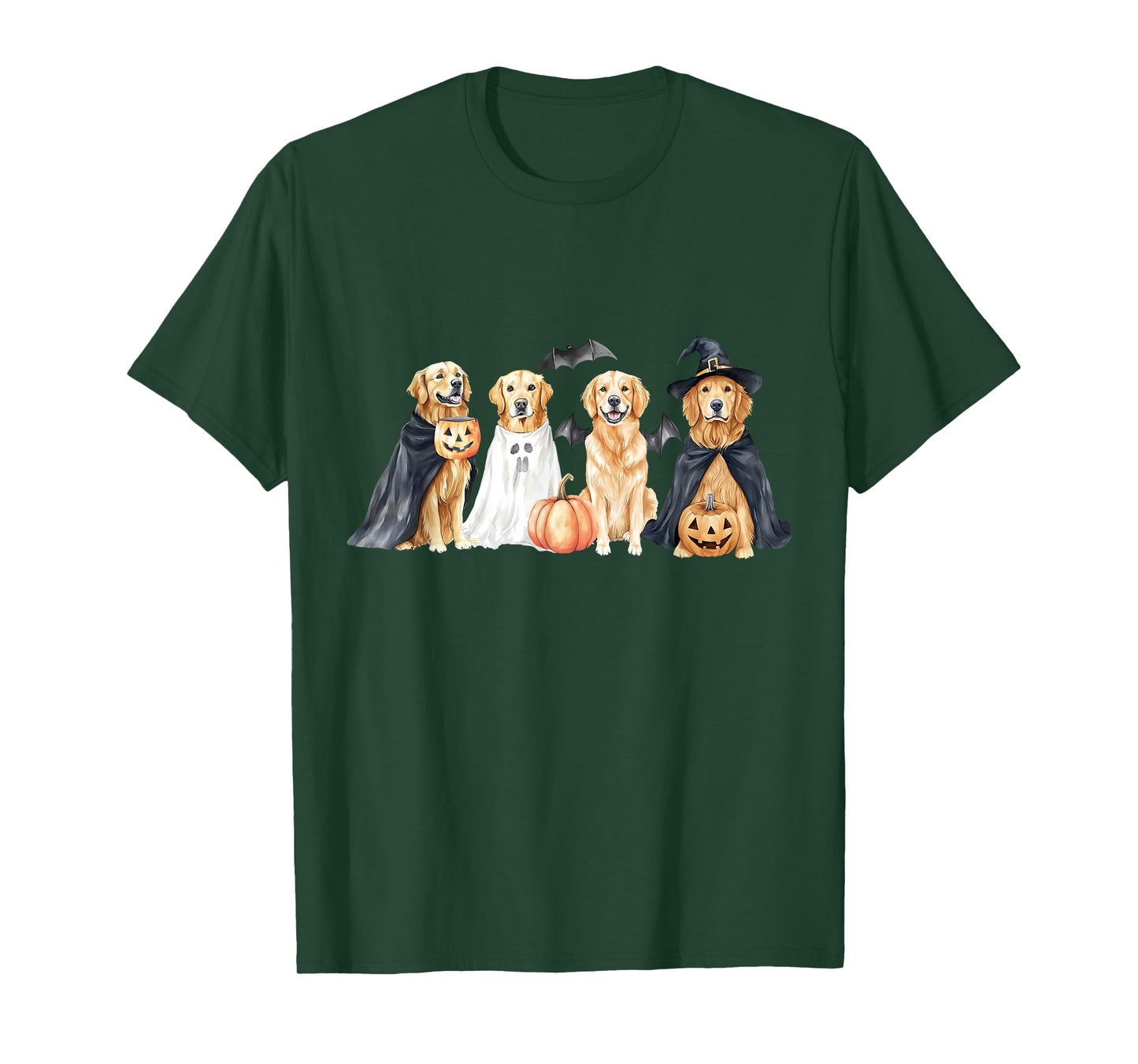 Golden Retriever Dogs Ghost Boo Witch Costume Halloween T-Shirt