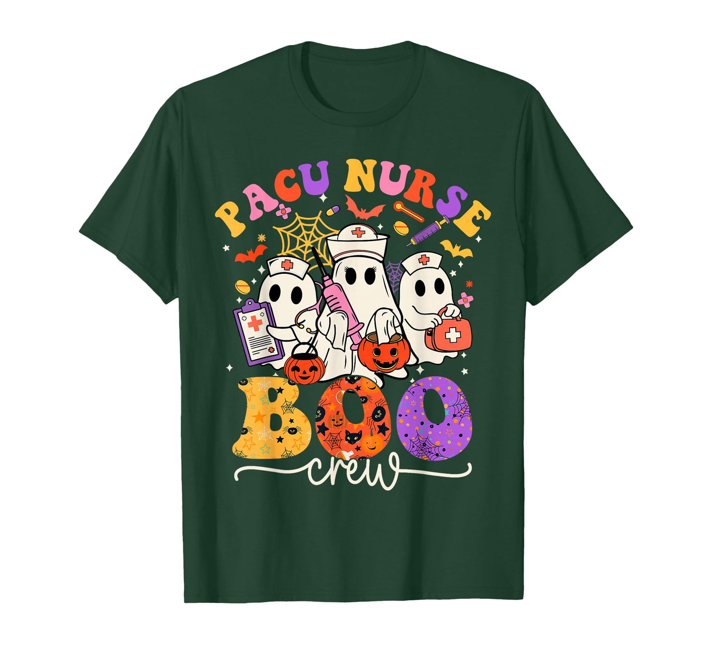 PACU Boo Crew Costume Funny Nurse Ghost Halloween T-Shirt