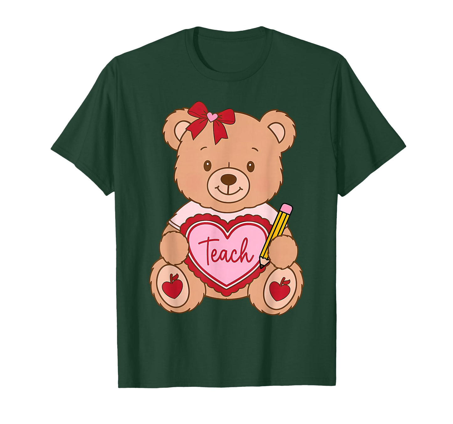 Teacher Bear Valentine Tech Valentines Day Girl Boy Teen Kid T-Shirt