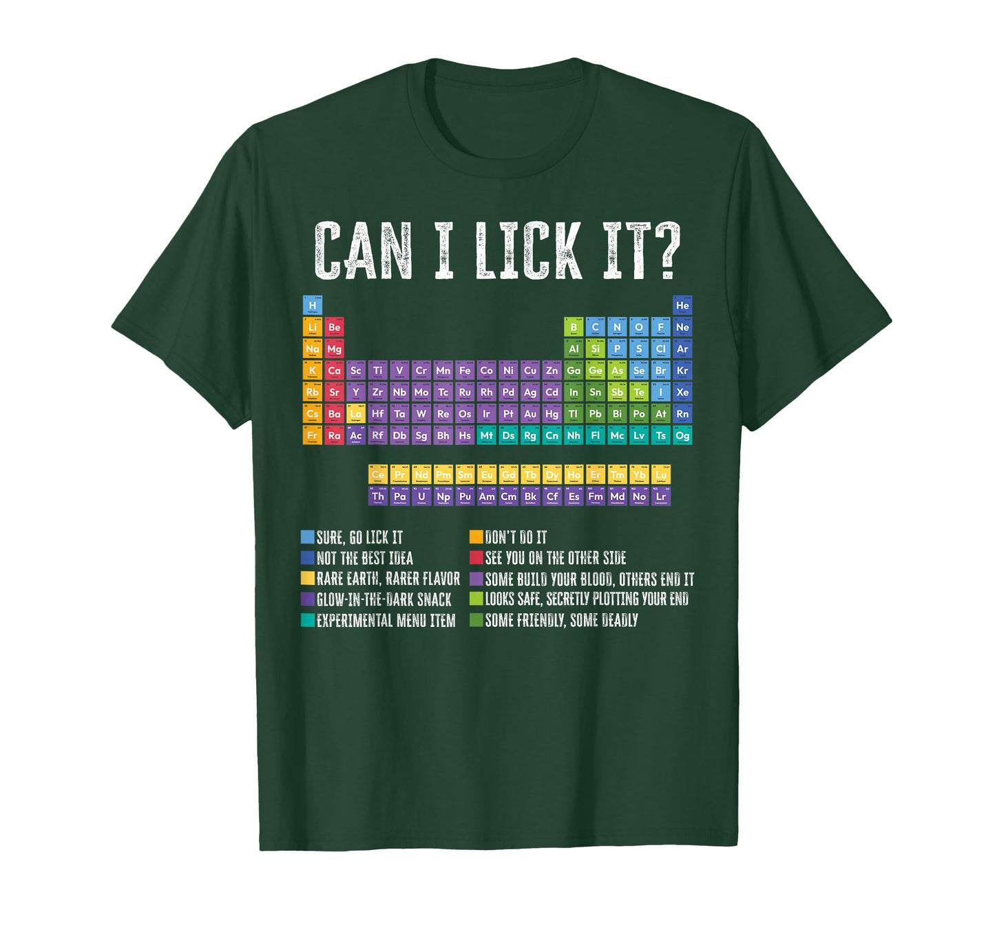 Can I Lick It Periodic Table Funny Chemistry Element Teacher T-Shirt