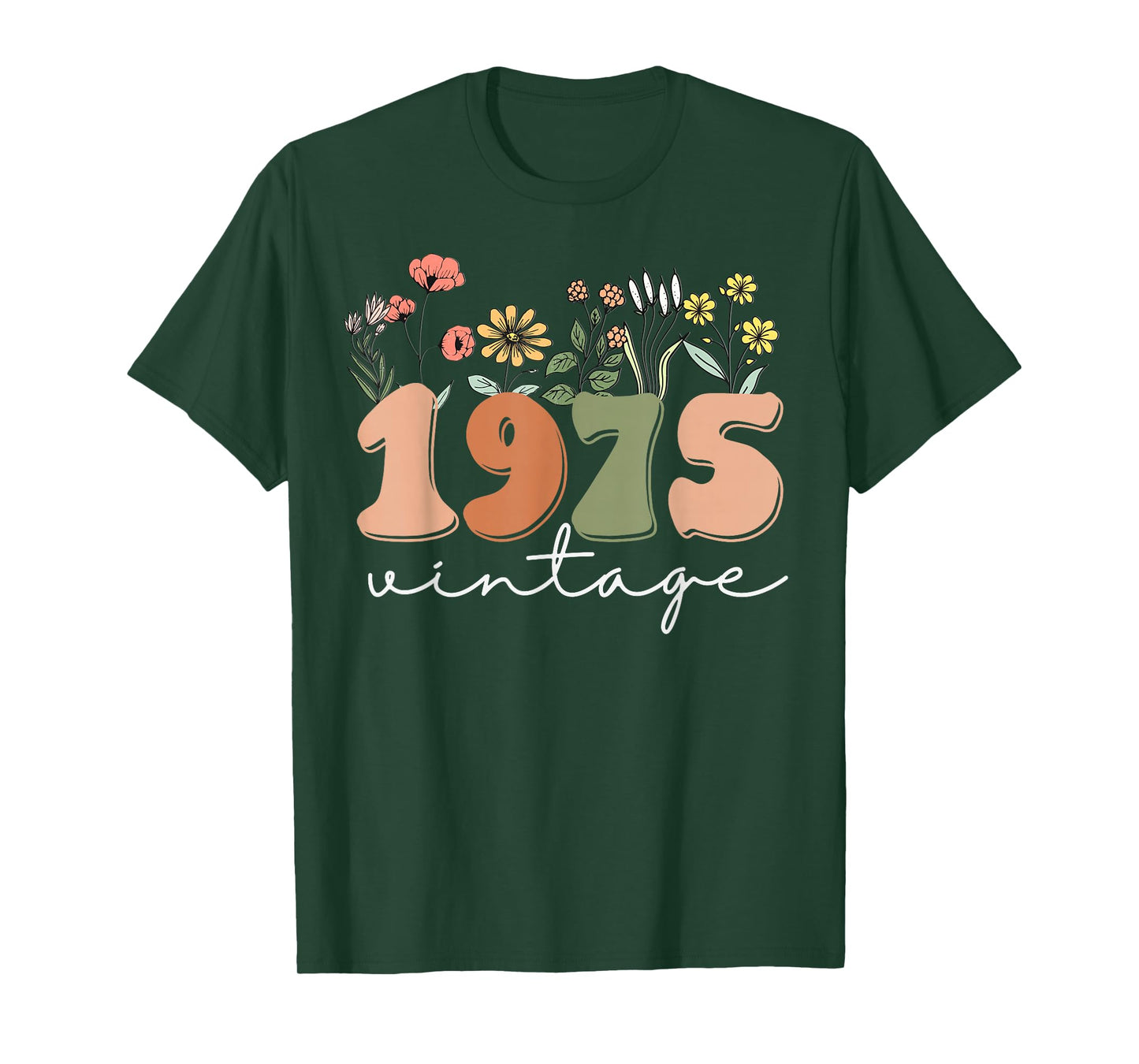 50 Years Old Vintage 1975 50th Birthday Tee Wildflower Women T-Shirt