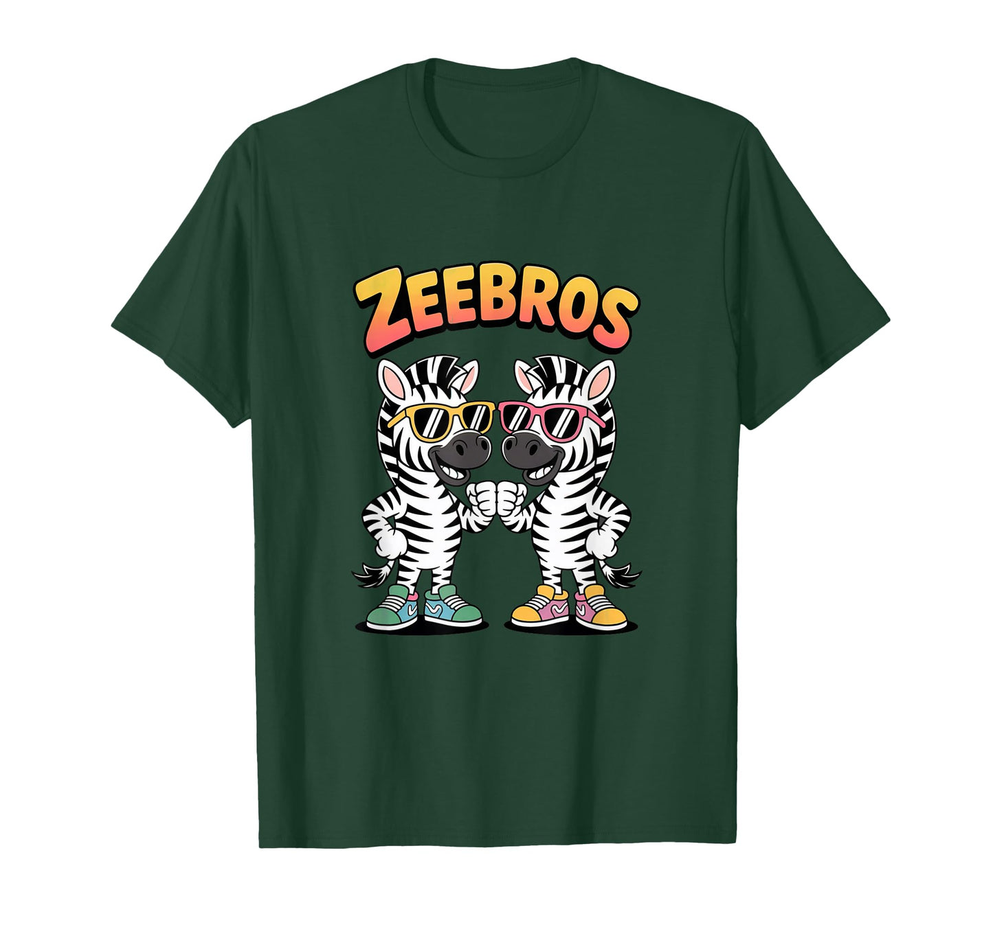 Zeebros Cute Zebra Duo Design for Zebros Lovers T-Shirt