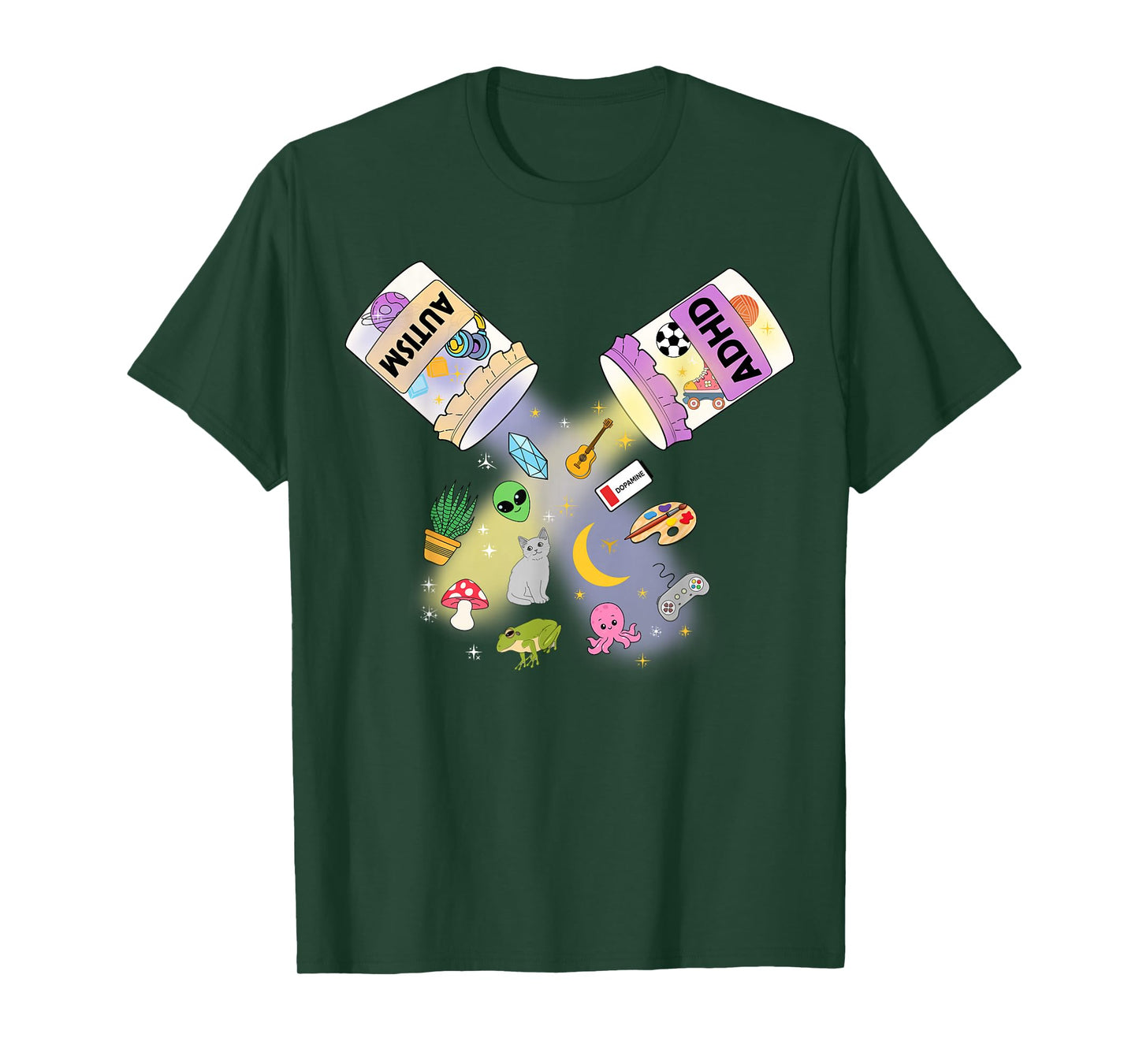 Funny AuDHD Neurodiversity Autism ADHD Fusion Men Women Kids T-Shirt