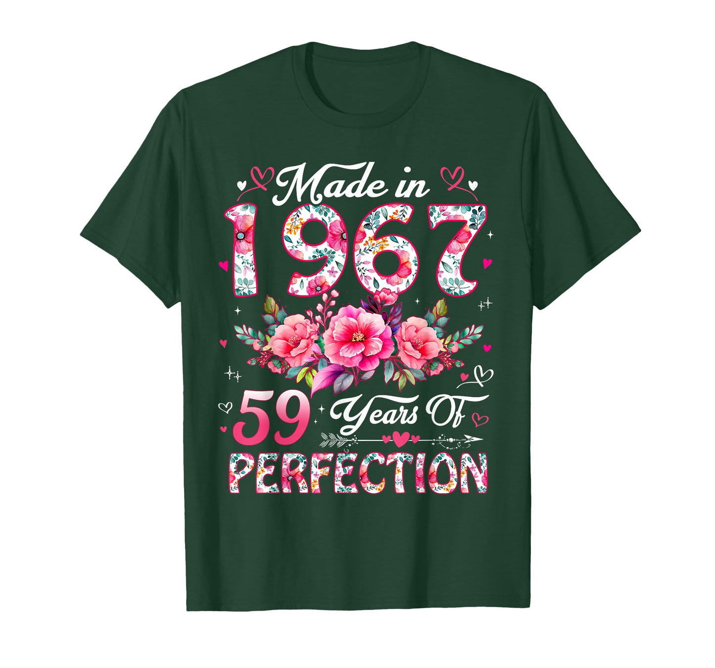 59 Year Old Made in 1967 Floral 59th Birthday Women T-Shirt