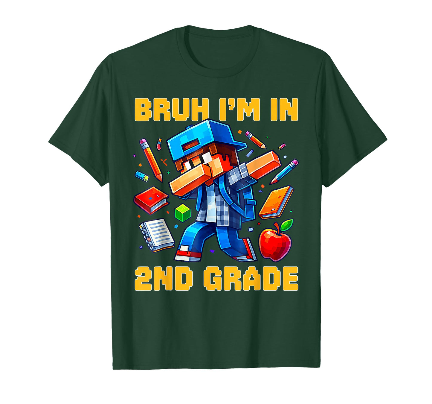 Bruh I'm in 2nd Grade Dabbing Boys Kids Gamer Back to School T-Shirt