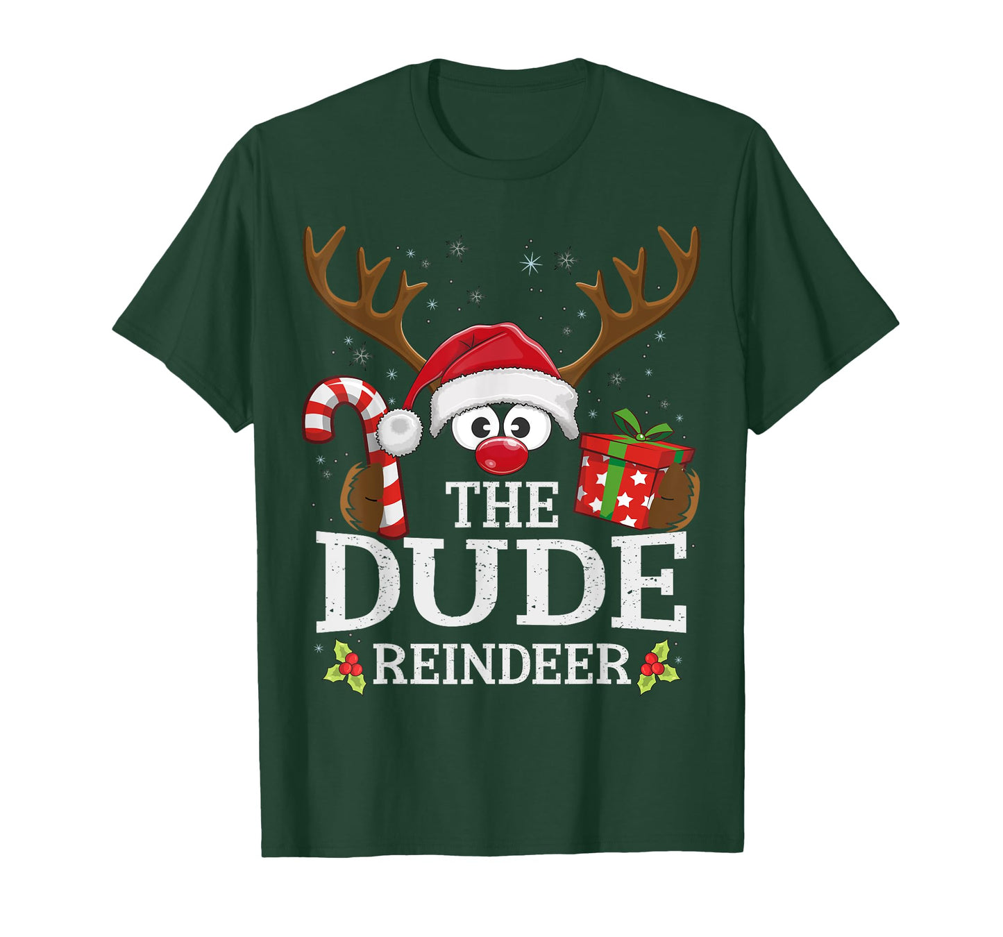 99 Gifts Matching Christmas Reindeer Squad Christmas Family T-Shirt - Unisex-Adults, Kids - Black - Short Sleeve - U-Neck - Casual - Cotton, Polyester - Machine Wash - Small
