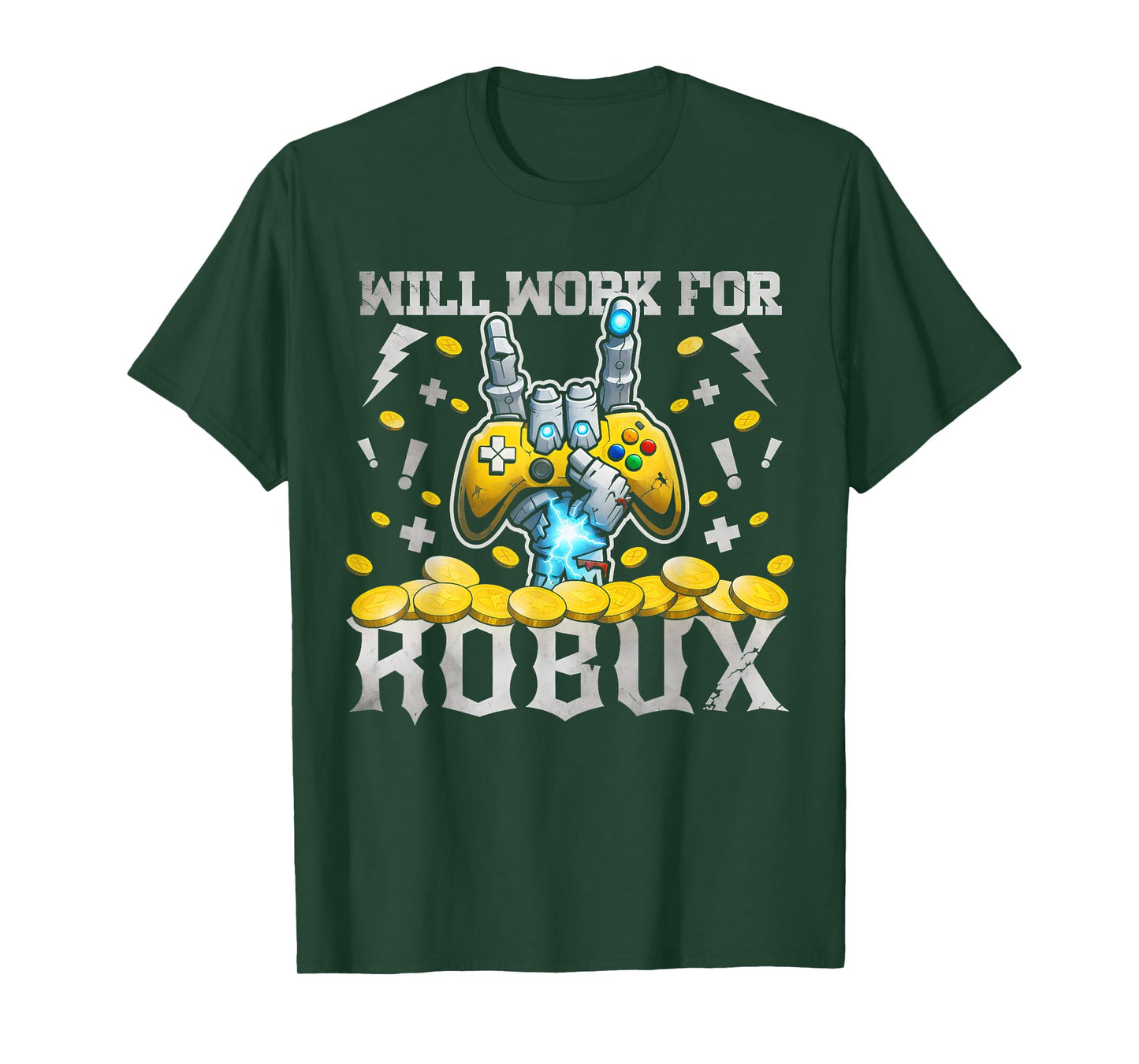 Will work for ROBUX Funny Gaming Blockchain Token Saying T-Shirt