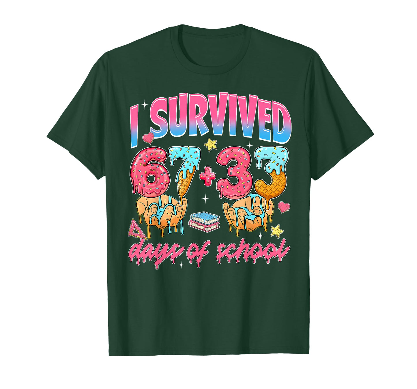 100th Day I Survived 67 + 33 Days of School Boy Girl Teacher T-Shirt