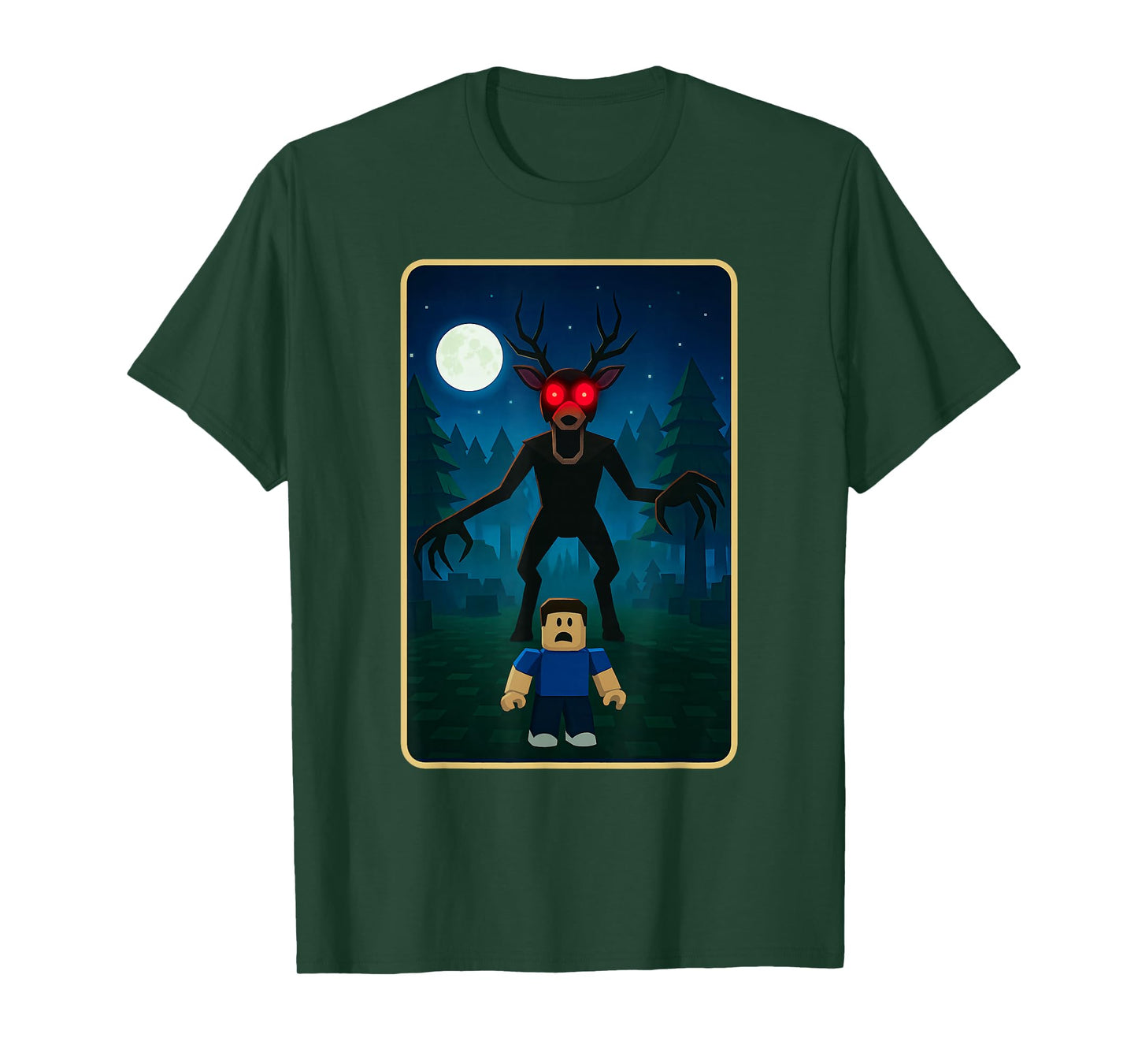 Scary Deer 99 Nights Halloween Gamer in The Forest Kids Meme T-Shirt