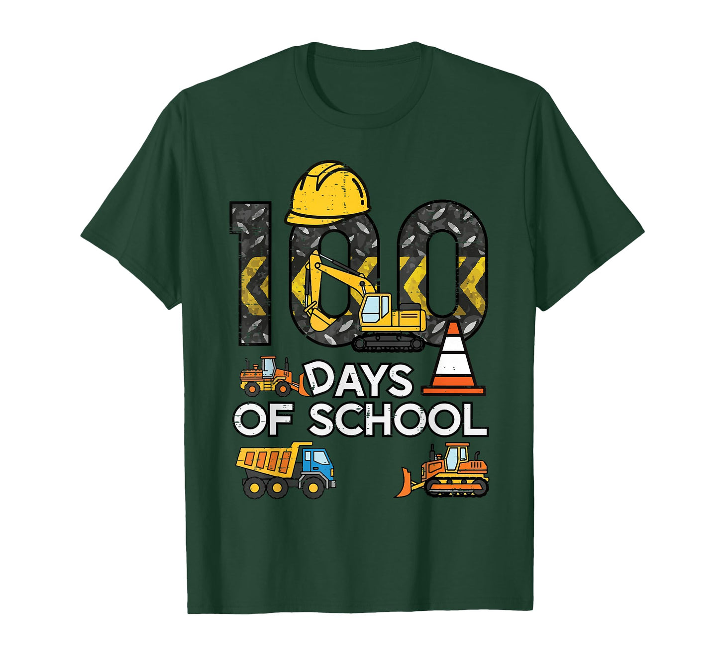100 Days of School Excavator 100th Day Construction Boy Kids T-Shirt