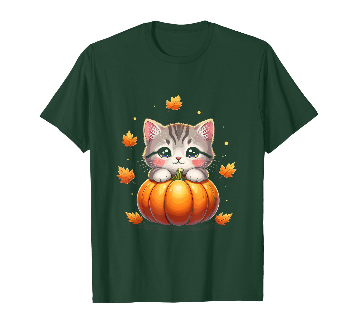 Pumpkin Shirts for Women Cat Costume Men Autumn Fall Kids T-Shirt