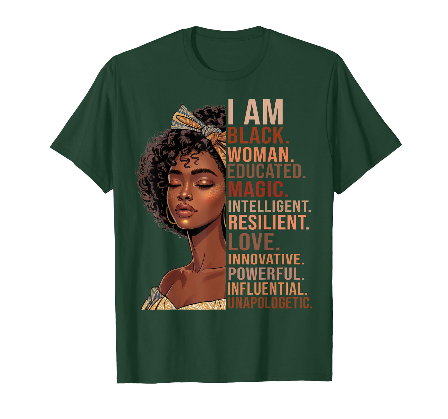 I Am Black Woman History Month Educated HBCU Black Girls T-Shirt