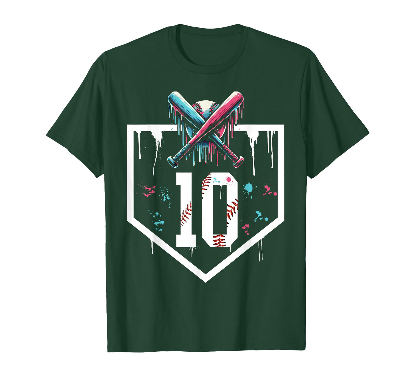 Baseball 10th Birthday Home Plate Boy Youth Ten 10 Year Old T-Shirt