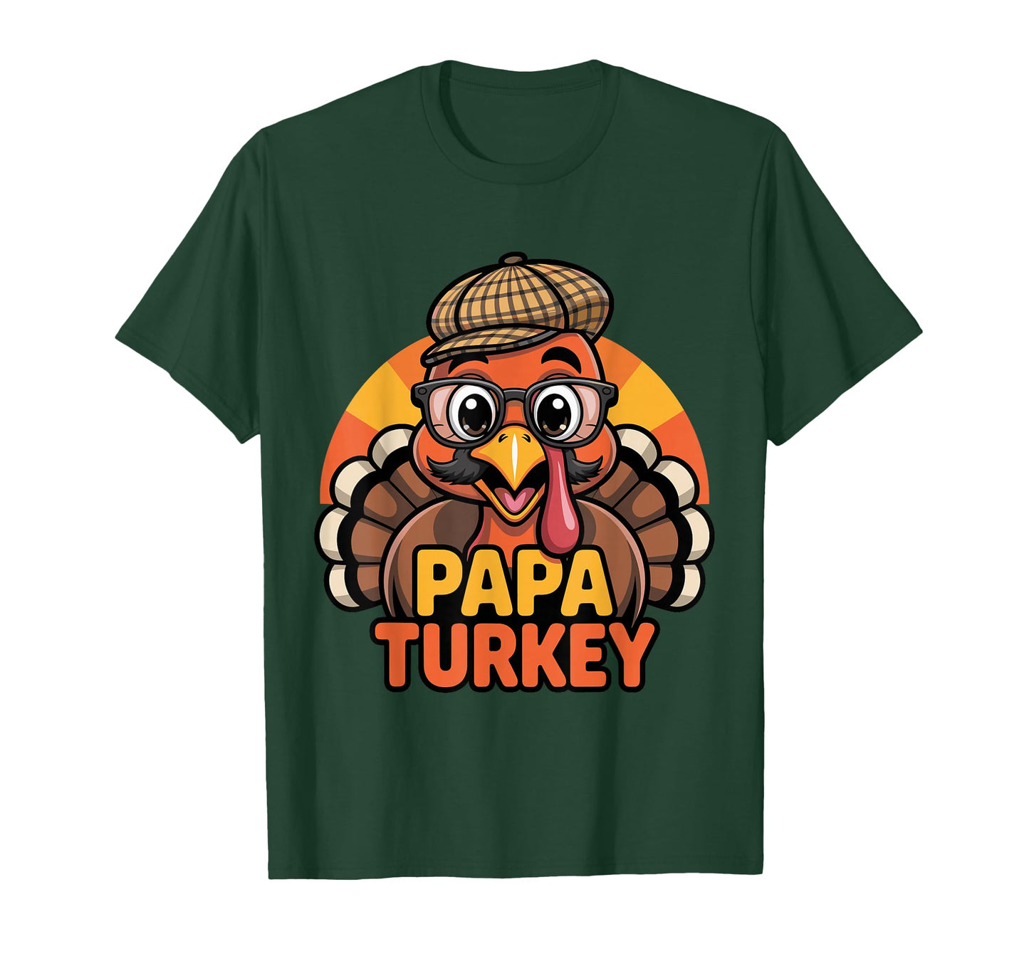 Funny Thanksgiving Papa Turkey Family Matching Men T-Shirt