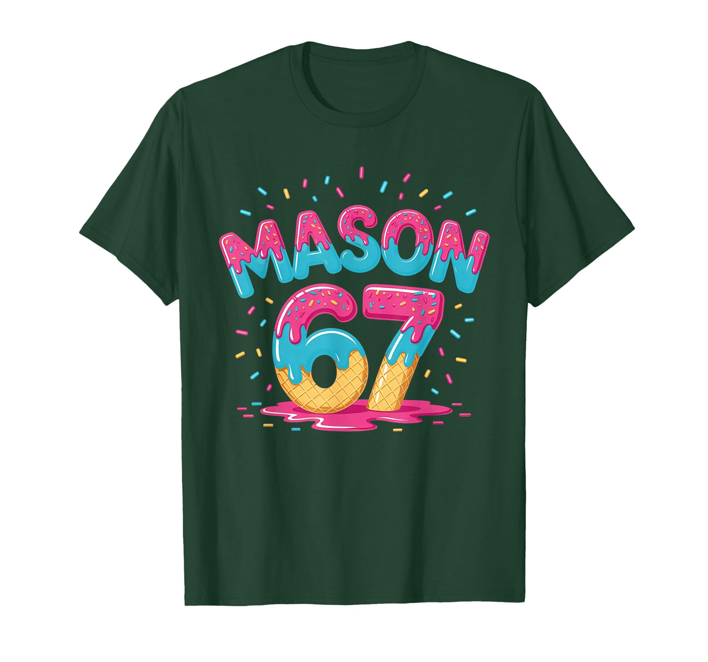 Six Seven Ice Cream Drip Sport 67 Fun Mason Meme Slang T-Shirt