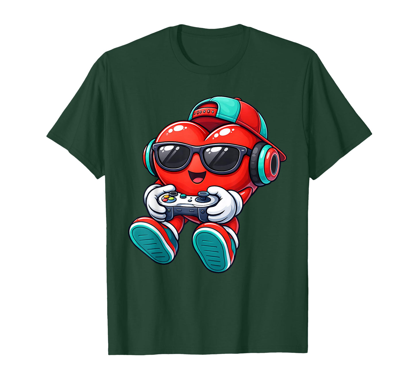 Video Game Heart Gamer Valentines Day for Teen Boys Girl Kid T-Shirt