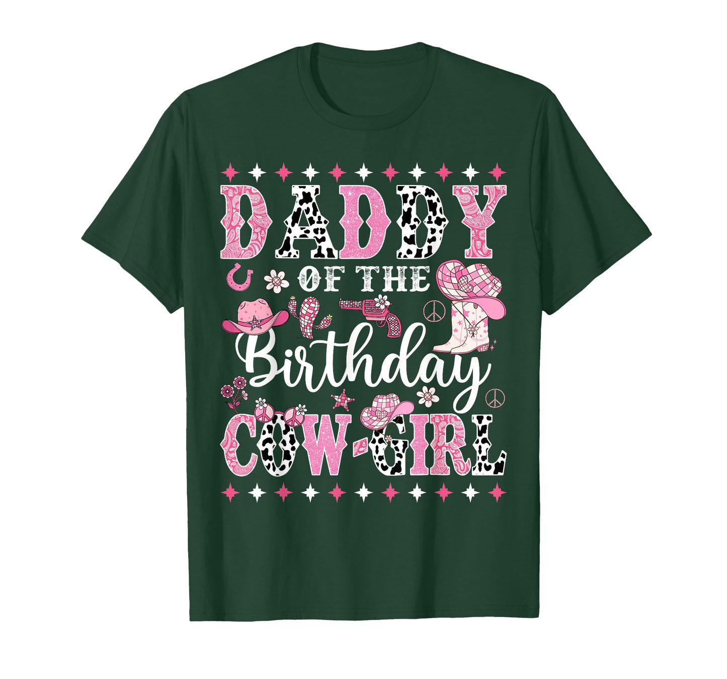 Cowgirl Birthday Matching Family Daddy Of The Birthday CowGirl Rodeo Black Unisex T-Shirt