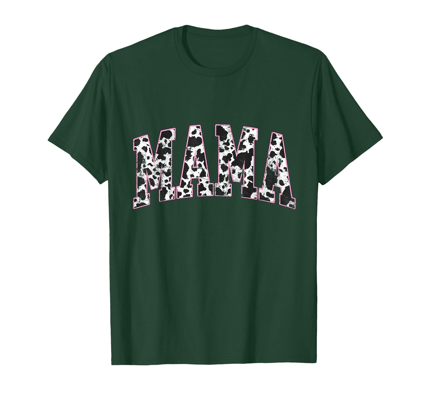 Mama Pink Cow Print Western Retro Varsity Cute T-Shirt