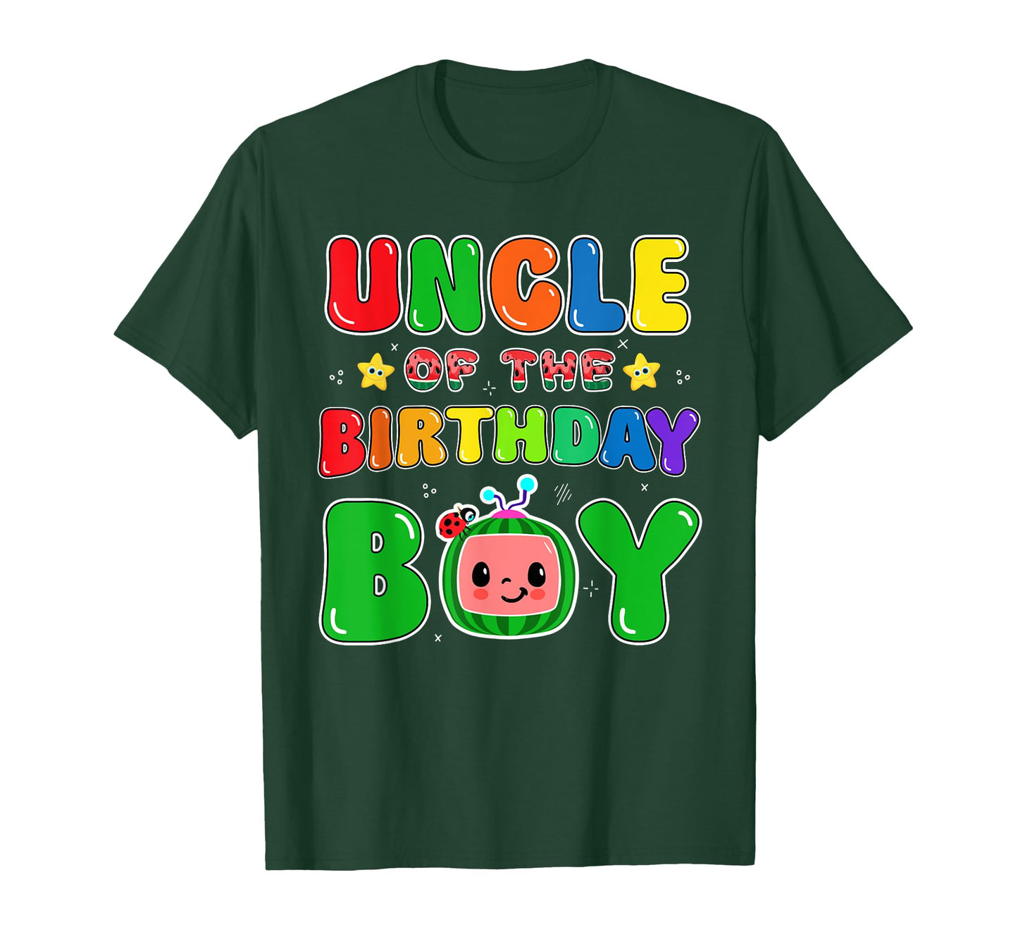 Uncle of The Birthday Boy Funny Melon Family Party Matching T-Shirt