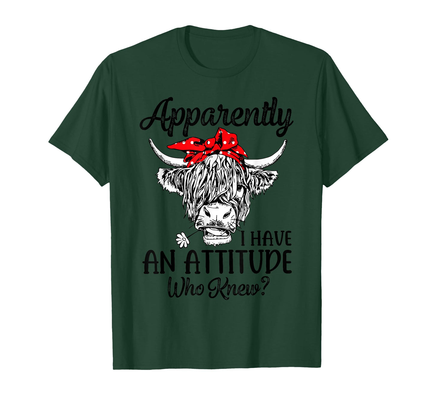 Bleached Highland Cow Apparently I Have An Attitude Who Knew T-Shirt