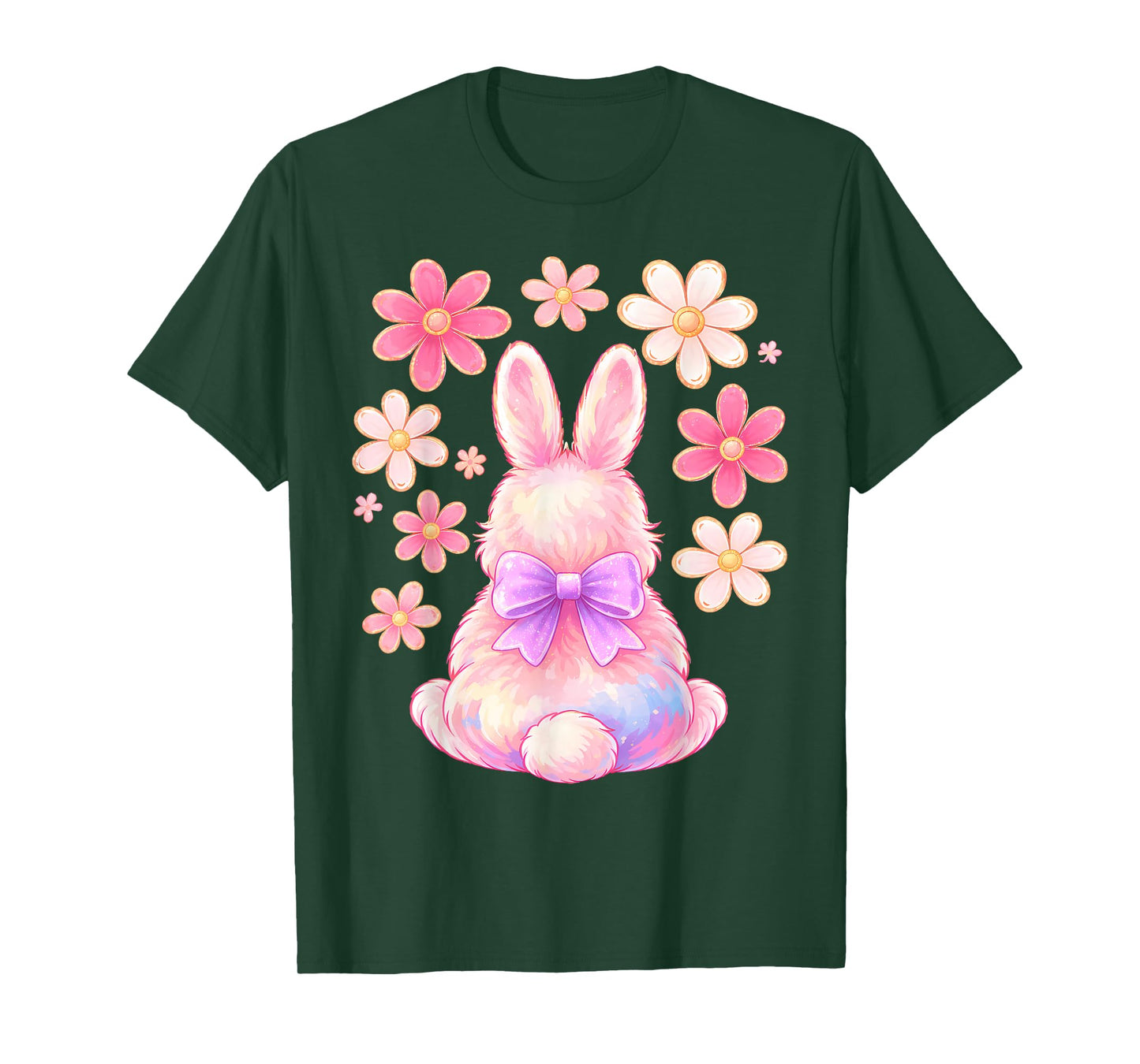 Girls Easter Bunny Face Pink Easter Kids Toddler Girls Women T-Shirt