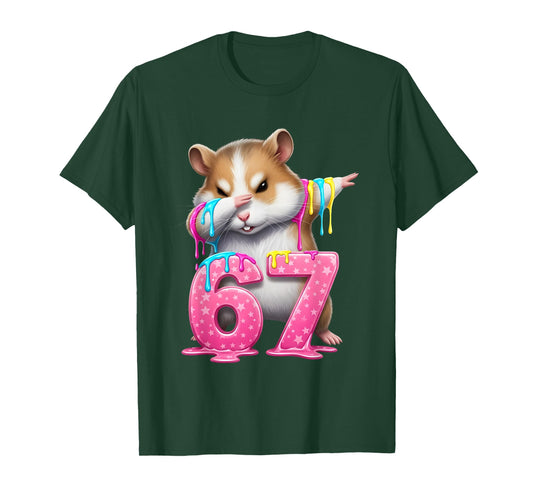 67 Animals Funny 67 Brainrot Youth Kids Hamster 67 T-Shirt
