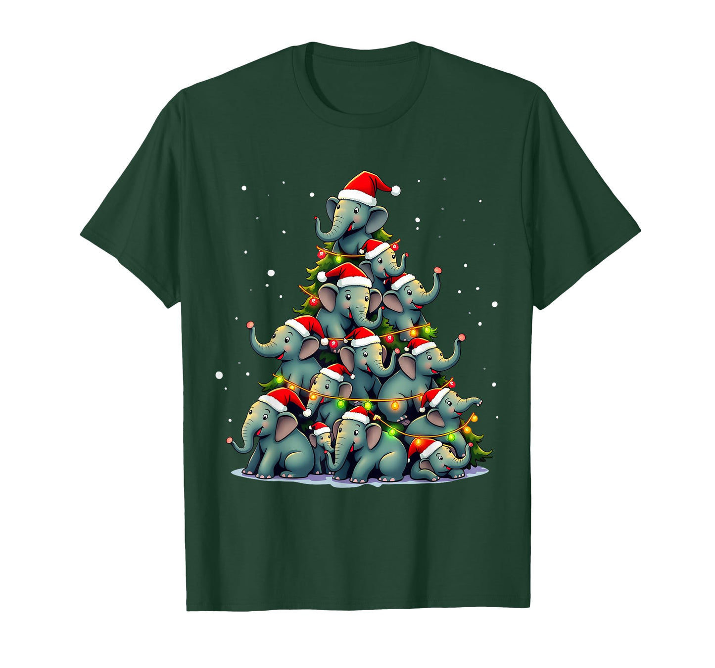 Elephant Christmas Tree Funny Jumbo Holiday Cute Elephant T-Shirt
