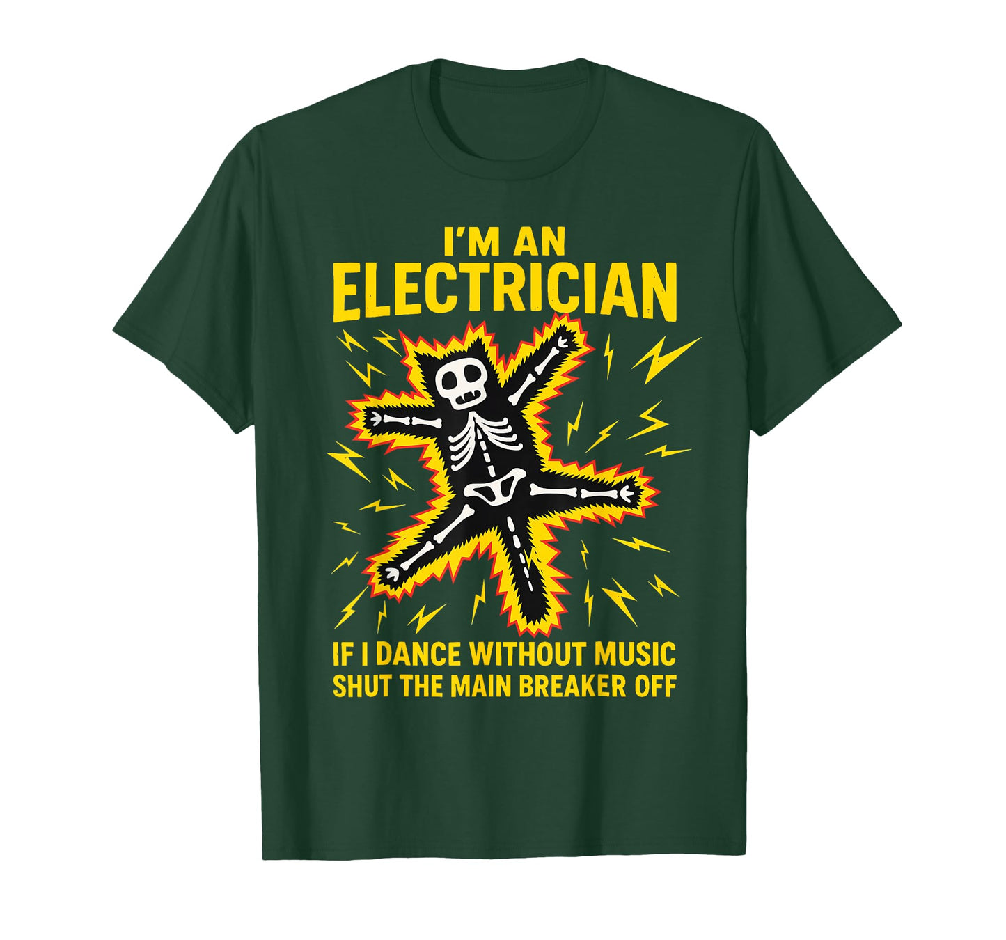 I'm an Electrician If I Dance Without Music Fun Skeleton Cat T-Shirt
