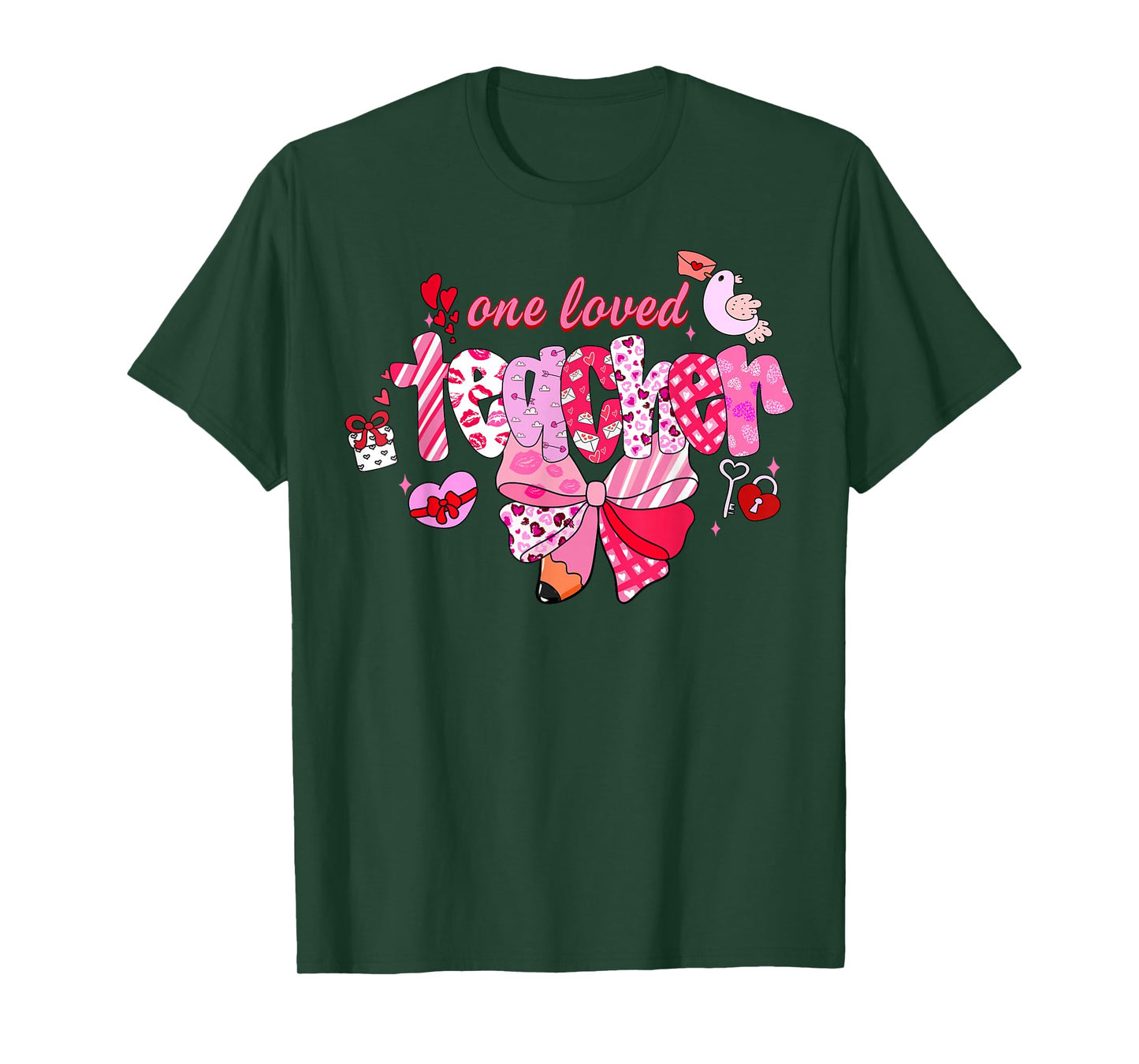 Teacher Valentine Loved Teacher Valentine's Day Coquette Bow T-Shirt