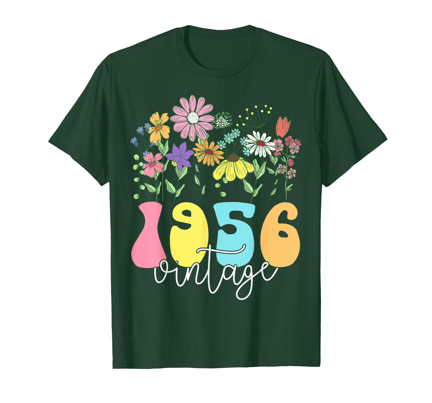 Vintage 1956 70 Years Old Flower 70th Birthday Floral Women T-Shirt