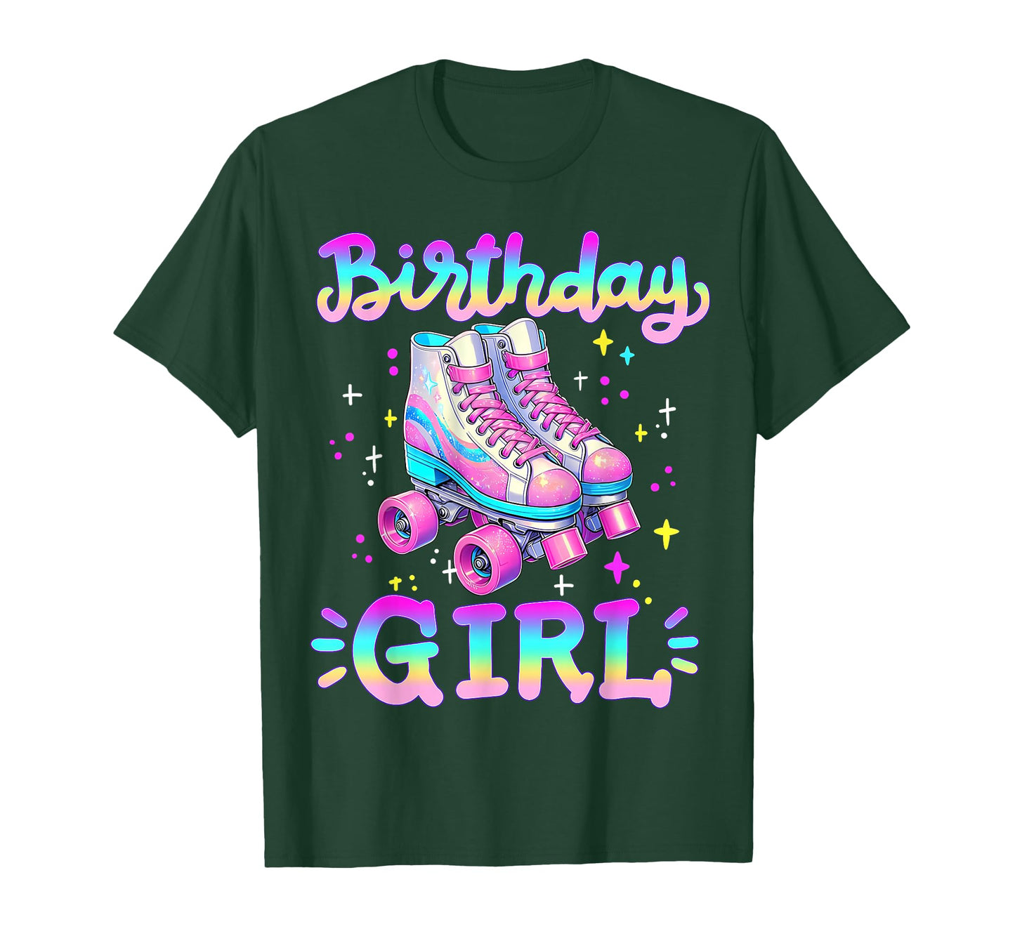 Birthday Girl Rolling Skates Roller Skater Party Kids Girls T-Shirt