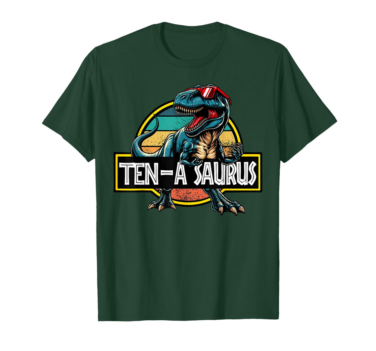Ten A Saurus T Rex Dinosaur Birthday Party 10 Year Old T-Shirt