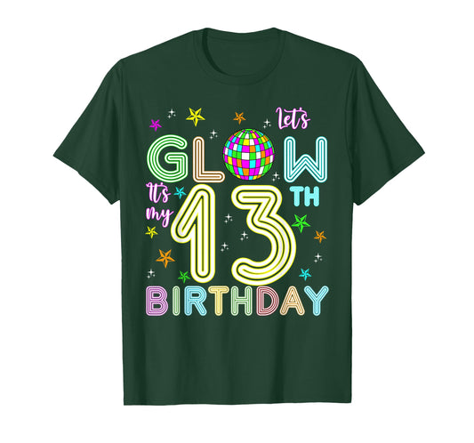 It's My 13th Birthday Glowing 80s 13 Year Old T-Shirt