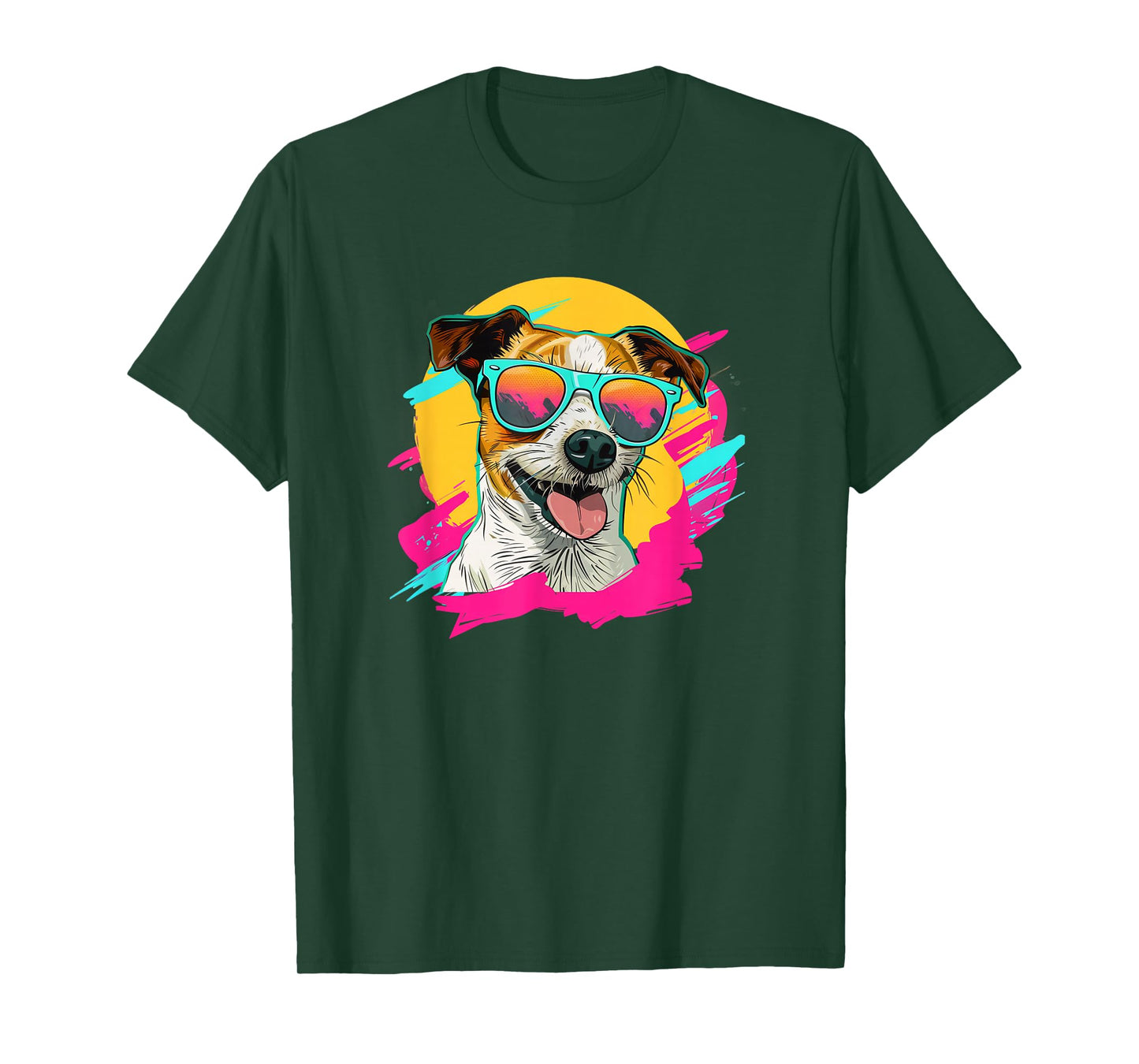 Mens Womens Retro Vintage 80s JRT Dog Lover Jack Russell T-Shirt