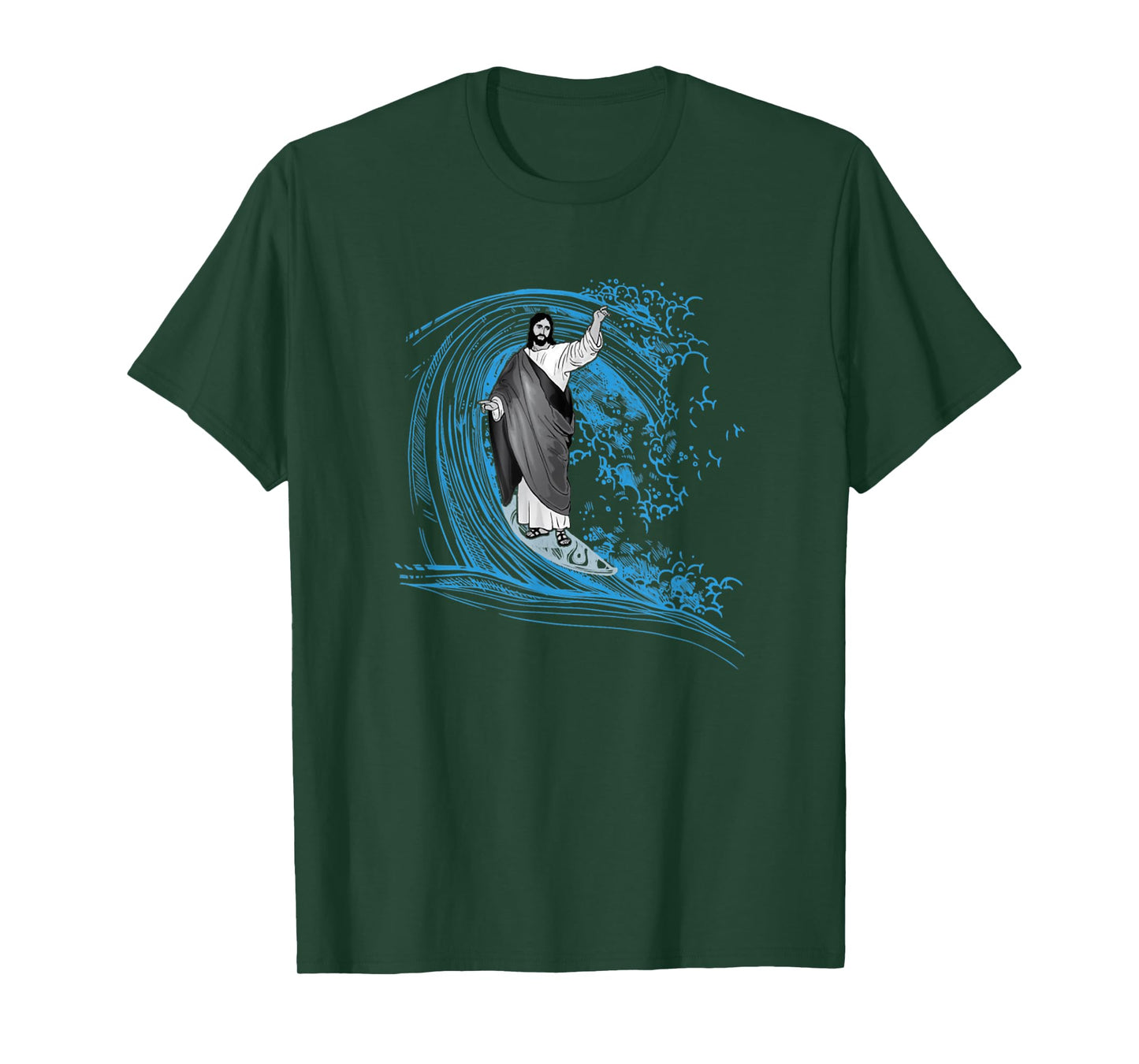Surfing Jesus Inspired Christian Faith Beach Surf Lover T-Shirt
