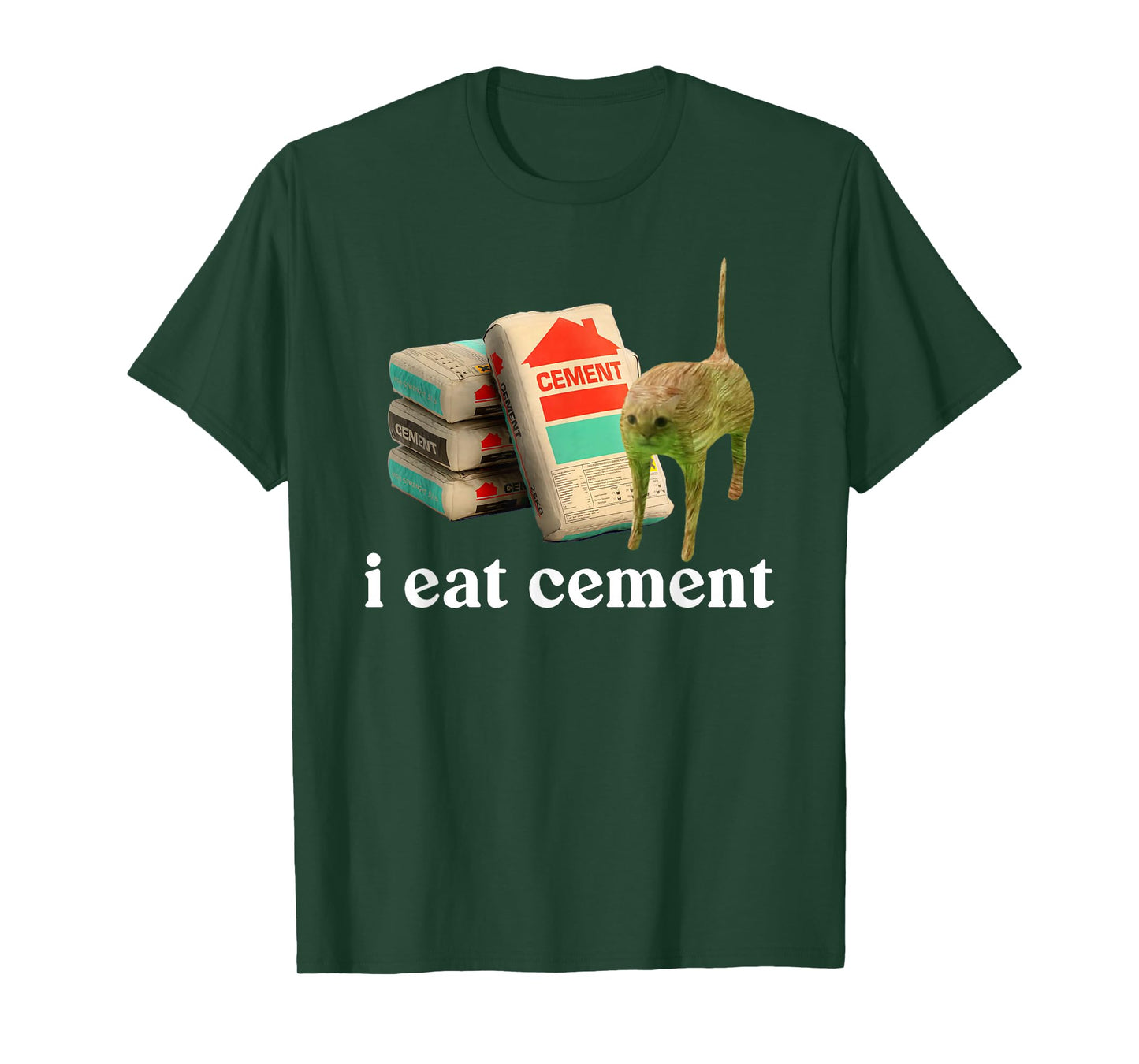 I Eat Cement Cursed Cat Funny Oddly Specific Dank Meme T-Shirt