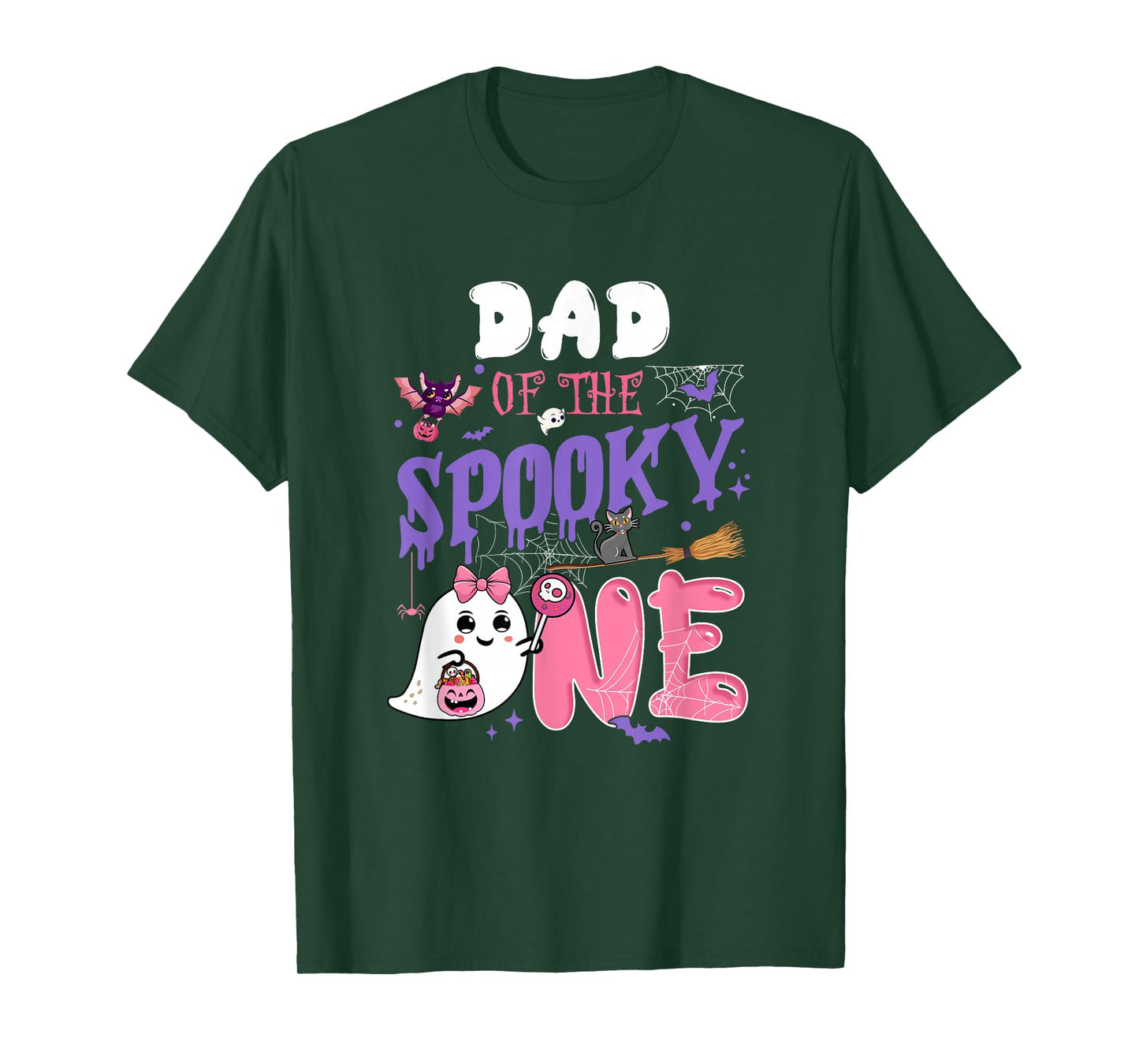 Dad Of The Spooky One 1St Birthday Girl Halloween Ghost T-Shirt