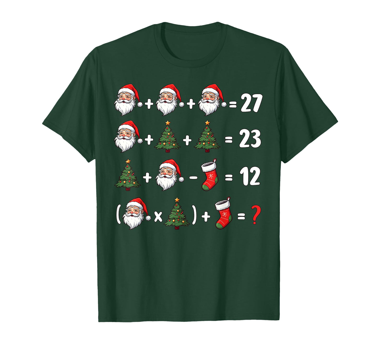 Funny 67 Six Seven Santa Tree Math Teacher Christmas Xmas T-Shirt