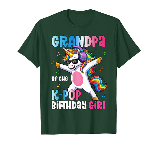 Grandpa of The K-Pop Birthday Princess Birthday Girl T-Shirt